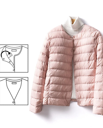 Women's Duck Down Puffer Jacket - Warm Liner Winter Coat for Women