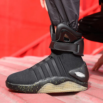 USB Rechargeable Glowing Men's High Top Sneakers – LED Light-Up Athletic Shoes for Men