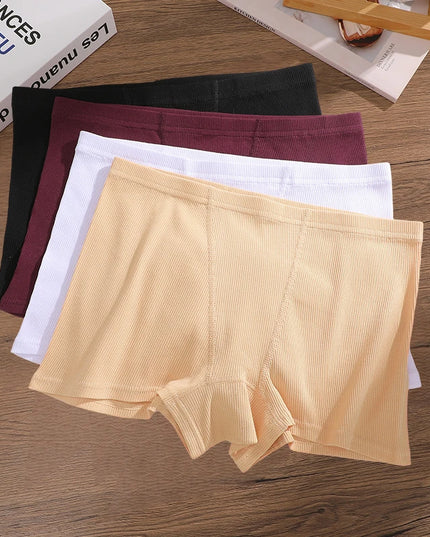 4-Pack Women's Cotton Lace Seamless Boxer Briefs