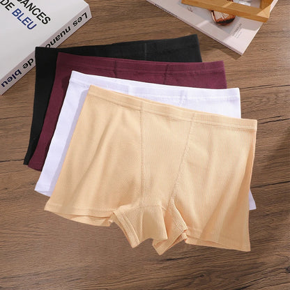 4-Pack Women's Cotton Lace Seamless Boxer Briefs
