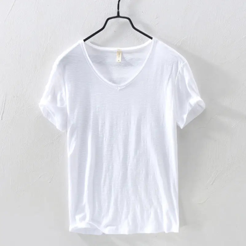 Men's Slim Fit V-Neck T-Shirt - 100% Cotton, Comfortable and Stylish