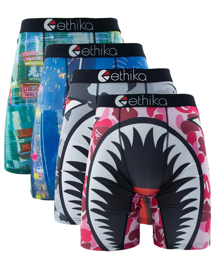 ETHIKA 4-Pack Men's Breathable Boxer Briefs