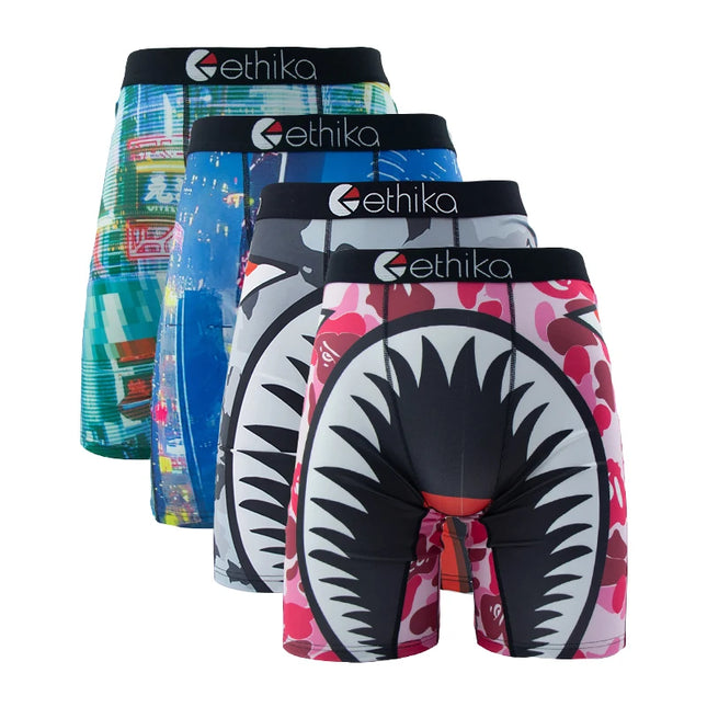ETHIKA 4-Pack Men's Breathable Boxer Briefs