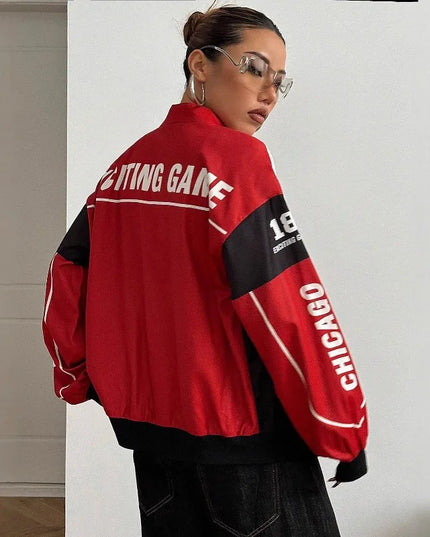 Women's Racer Jacket - Stylish & Lightweight Women's Bomber Jacket