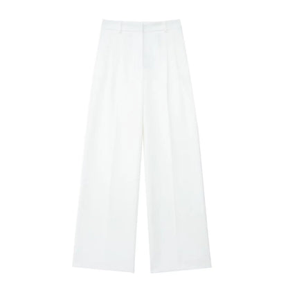 Women's Halter Neck Sleeveless Vest Top & Wide-Leg Pants 2-Piece Set