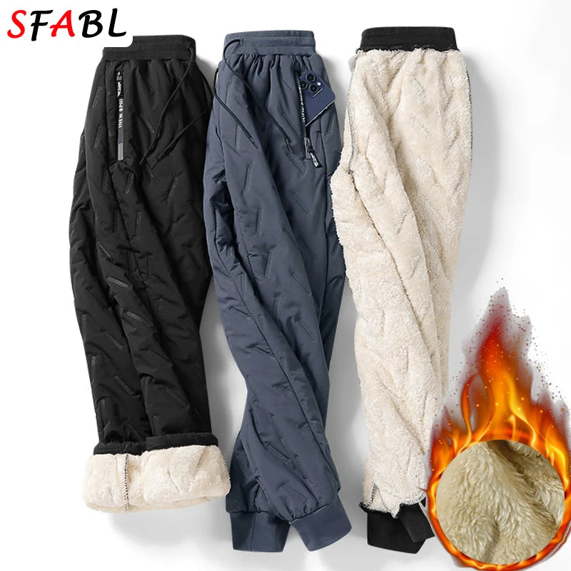 Men's Thick Plush Fleece Thermal Joggers - Faux Wool Sweatpants