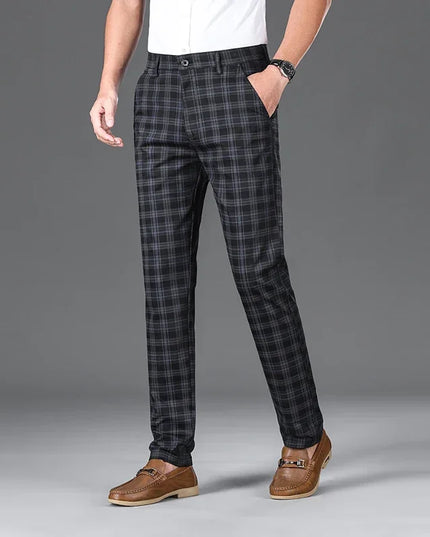 Men's Classic Checkered Straight Casual Pants