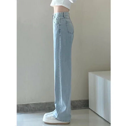 Vintage Women's Denim Jeans - Straight Leg, Loose Fit Wide Leg Casual Trousers