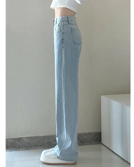 Vintage Women's Denim Jeans - Straight Leg, Loose Fit Wide Leg Casual Trousers