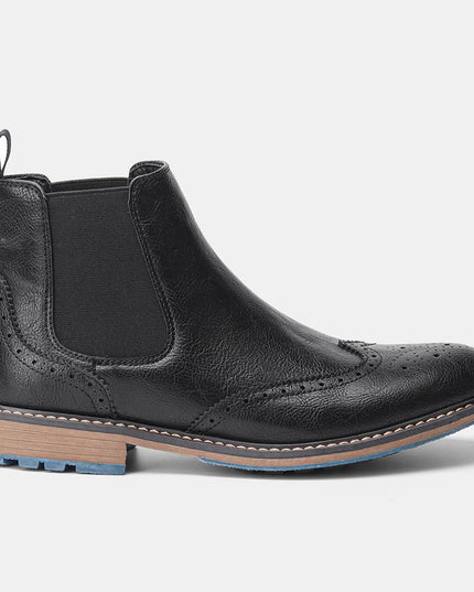 Men's Faux Leather Ankle Boots with Retro Style