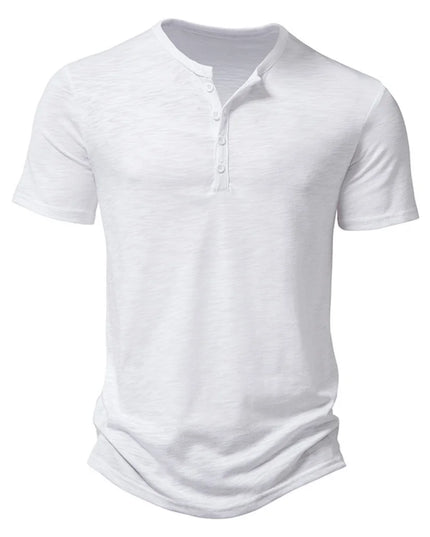 Men's Short Sleeve Polo T-Shirt with Collar and Buttons - Various Colors