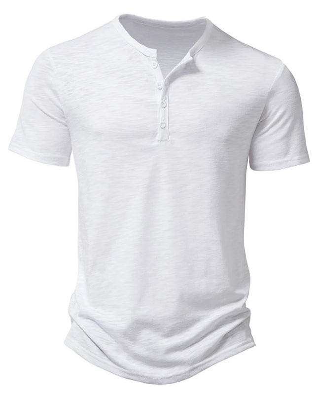 Men's Short Sleeve Polo T-Shirt with Collar and Buttons - Various Colors