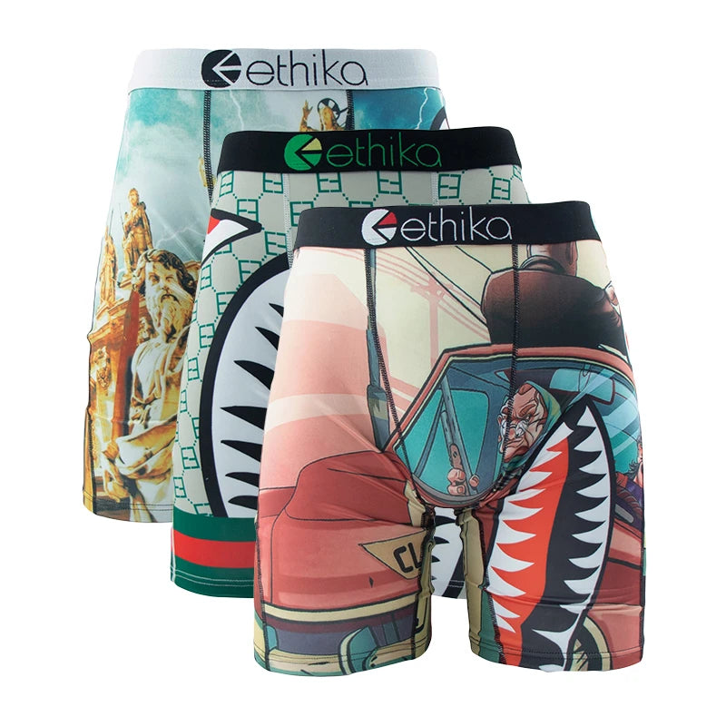 ETHIKA Men's 3-Piece Hipster Underwear Set – Comfortable & Stylish Men's Briefs Pack