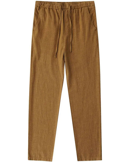 Men's Casual Lightweight Cotton Linen Wide Leg Pants