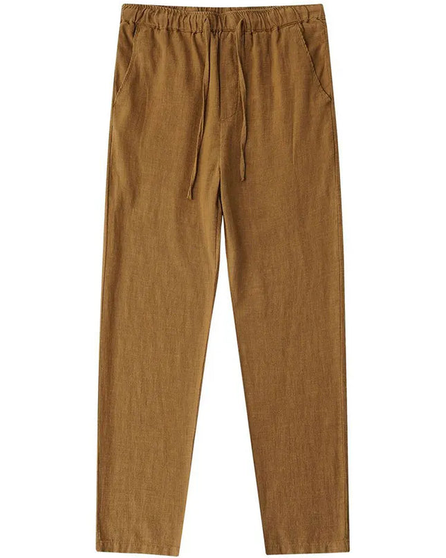Men's Casual Lightweight Cotton Linen Wide Leg Pants