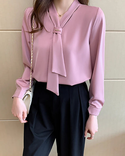 Women's Long Sleeve Chiffon Blouse Shirt