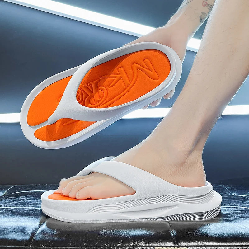 Stylish Men's Height-Increasing Flip-Flops - Comfortable Soft Slippers for Men