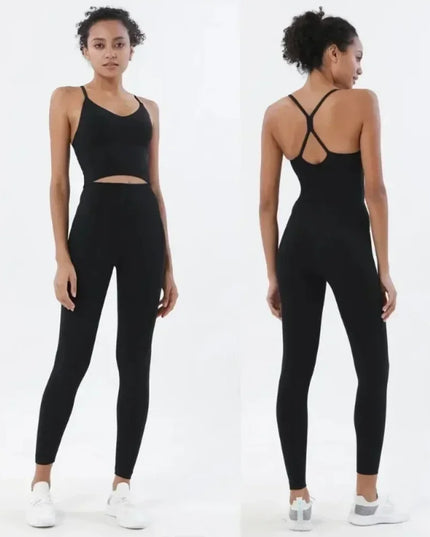 Women’s Gym Two-Piece Sports Bra and Leggings Set - Athletic Activewear Workout Outfit for Women