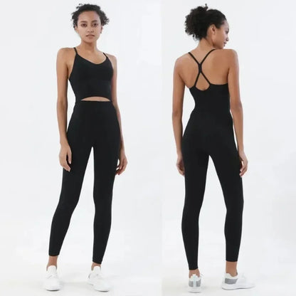 Women’s Gym Two-Piece Sports Bra and Leggings Set - Athletic Activewear Workout Outfit for Women
