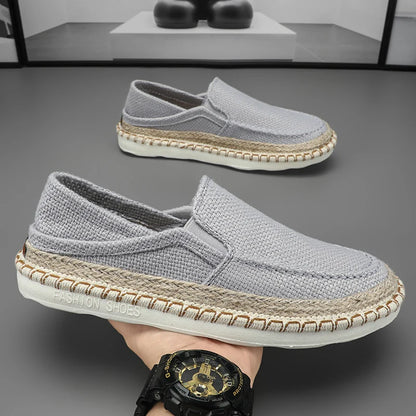 Men's Slip-On Cloth Loafers – Comfortable Flat Casual Shoes for Men