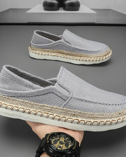Men's Slip-On Cloth Loafers – Comfortable Flat Dress Shoes for Men