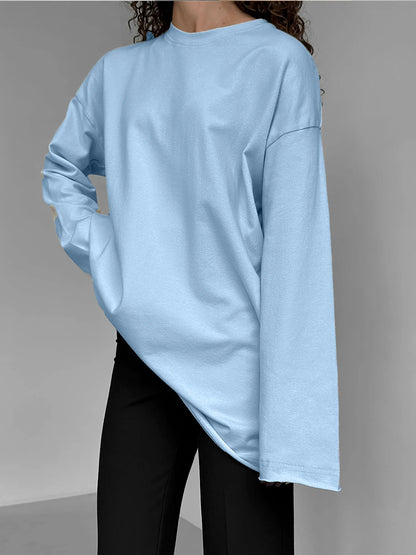 Women's Oversized Cotton Pullover Sweater - Soft, Cozy, and Stylish for Every Season