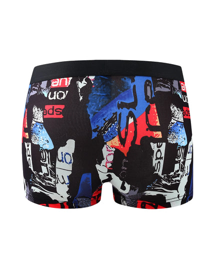 10-Pack Men’s Trendy Graffiti Boxer Briefs  - Comfortable - High-Elasticity