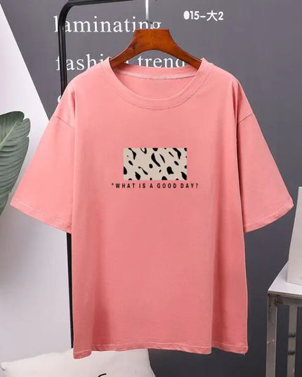 Women’s Oversized Cotton Leopard Print T-Shirt - Hirsionsan Fashion Top