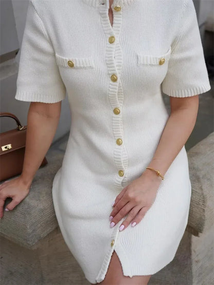 Women's Elegant Knit Mini Dress – Stylish Knitwear for Women