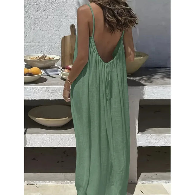 Women's Strapless Backless Long Loose Fit Maxi Dress