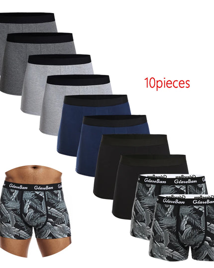 10-Pack Men’s Black Cotton Boxer Shorts