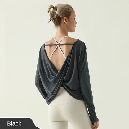 Women's Crossover Back Long Sleeve Sweater