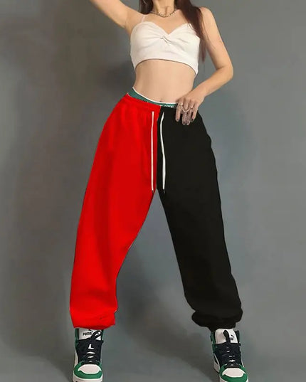High Waist Women's Cotton Sweatpants with Letter Print