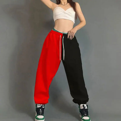 High Waist Women's Cotton Sweatpants with Letter Print