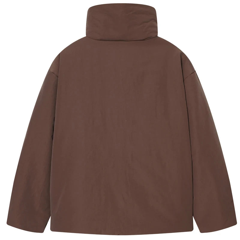 HXAO Women's Quilted Puffer Jacket with Lace-Up Front