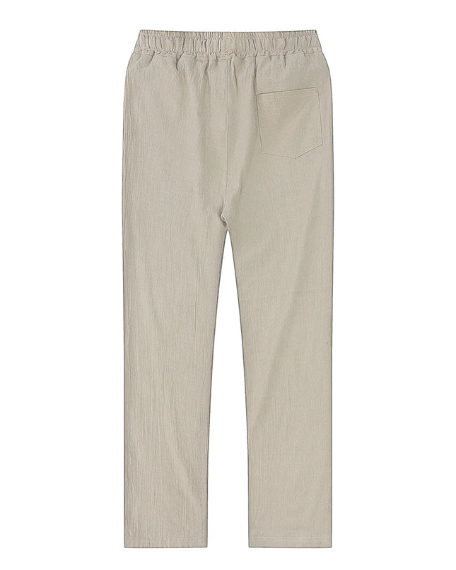 Men's Breathable Cotton Linen Trousers - Various Colors