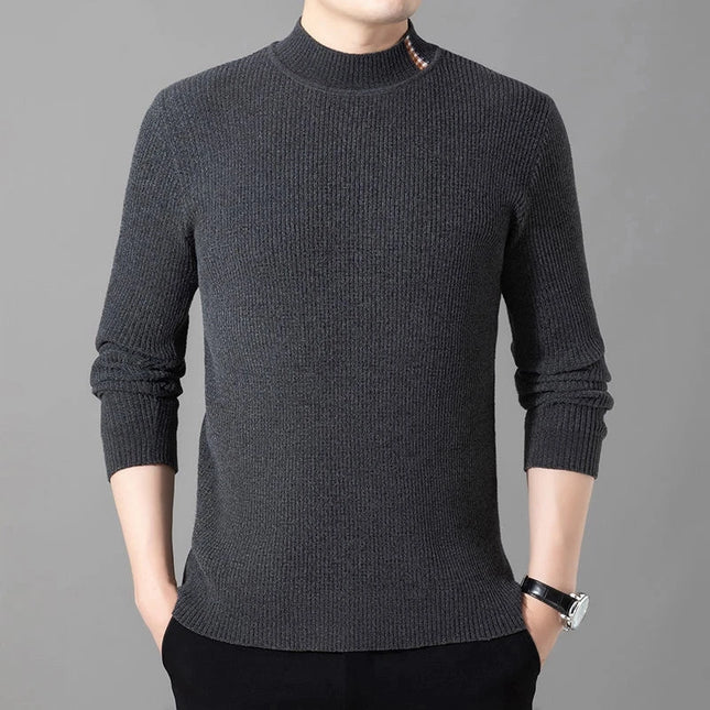 Men's Ferret Velvet Stretch Half Turtleneck Sweater