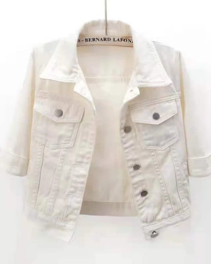 Womens Slim Fit Denim Jacket With Pockets - Various Colors