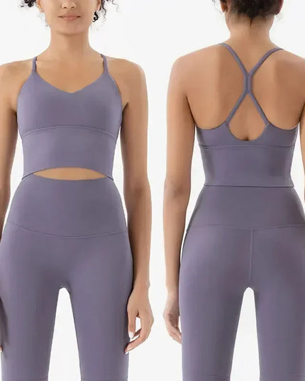 Women’s Gym Two-Piece Sports Bra and Leggings Set - Athletic Activewear Workout Outfit for Women