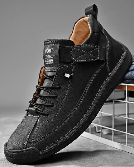 Men's Casual Shoes - Fashionable Solid Faux Leather Footwear