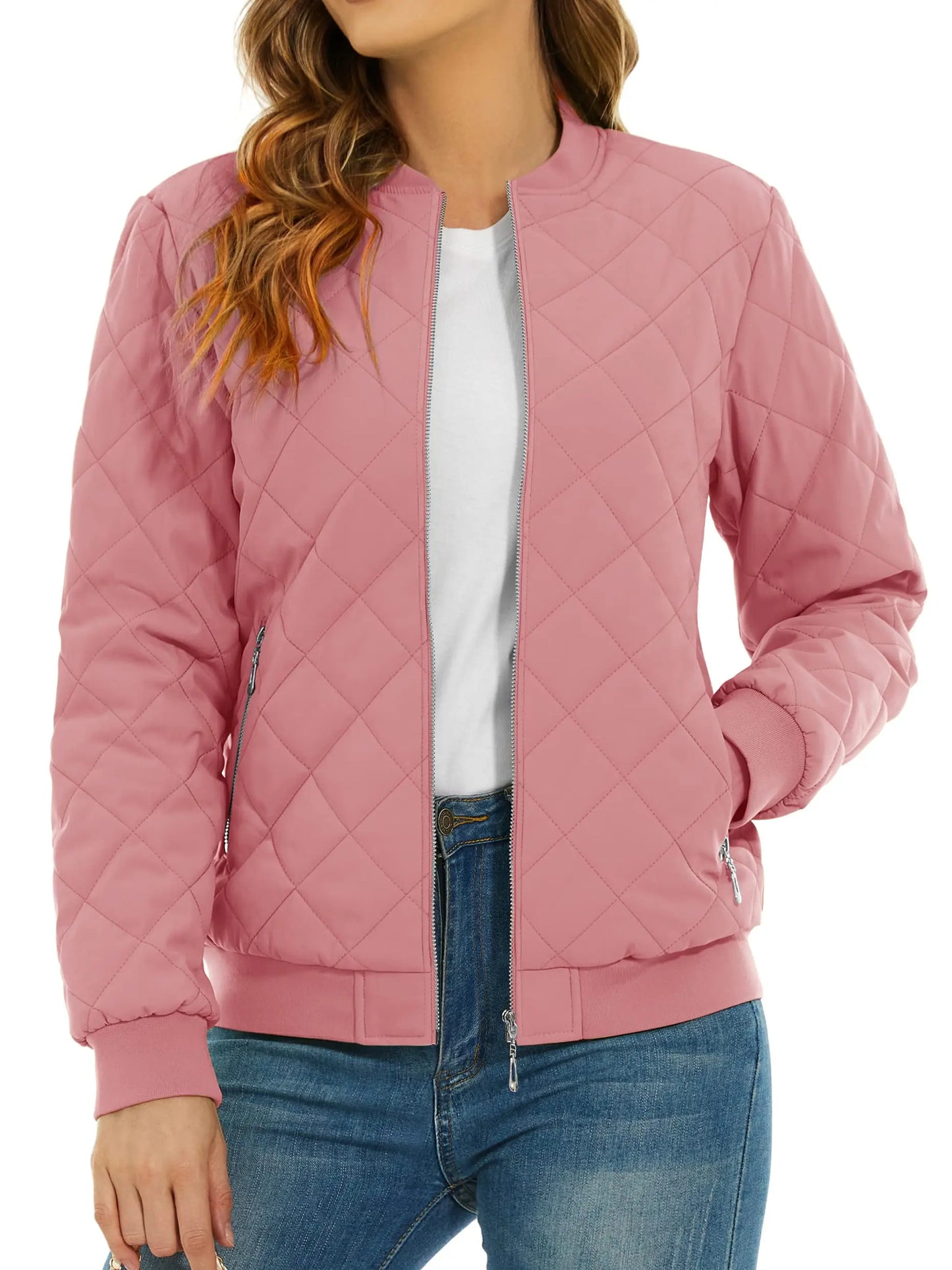 TACVASEN Women's Padded Warm Jacket – Diamond Quilted Zip-Up Winter Coat