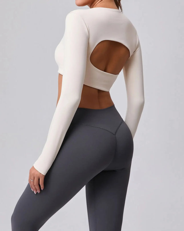 Women's Cut-Out Sport Top, Cropped, Asymmetric Square Neck