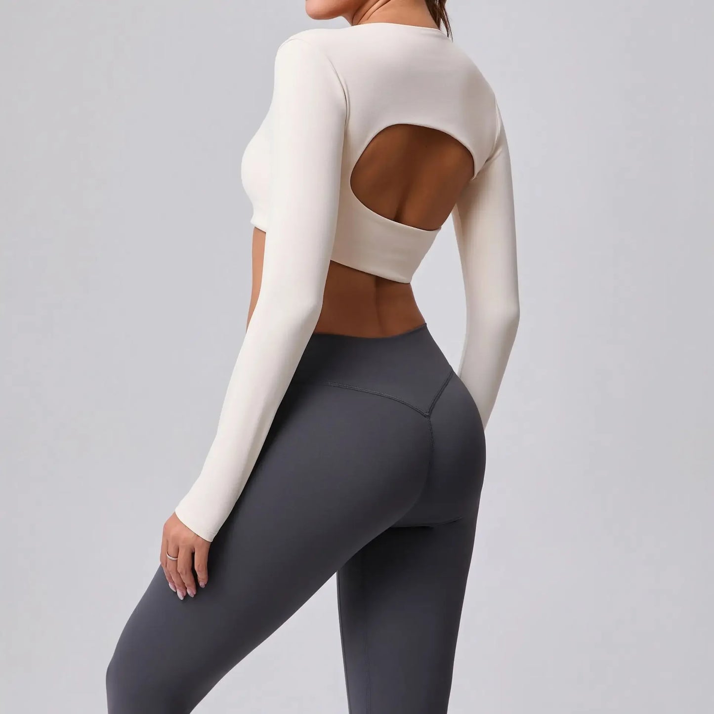Women's Cut-Out Sport Top, Cropped, Asymmetric Square Neck