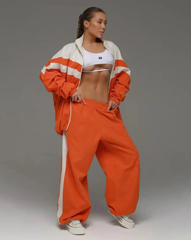 Women’s Two-Piece Set – Loose, Breathable Jacket and Pants Ensemble