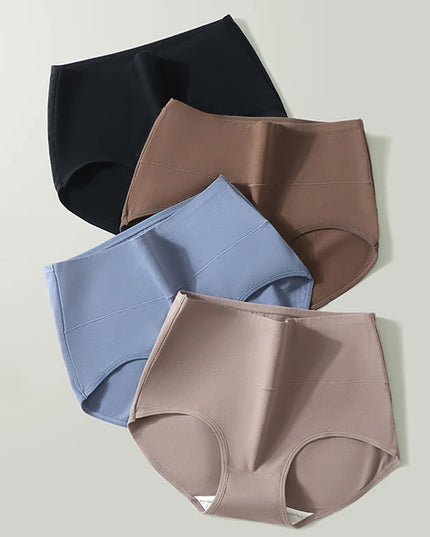 Set of 4 High-Waist Cotton Women's Underwear Briefs