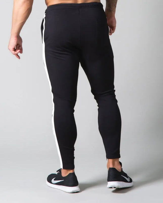 Men’s Fitness Striped Drawstring Sweatpants – Athletic Training Joggers