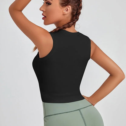 Women's Fitness Wear Sports Vest - Quick-Dry, Short, Slim Fit
