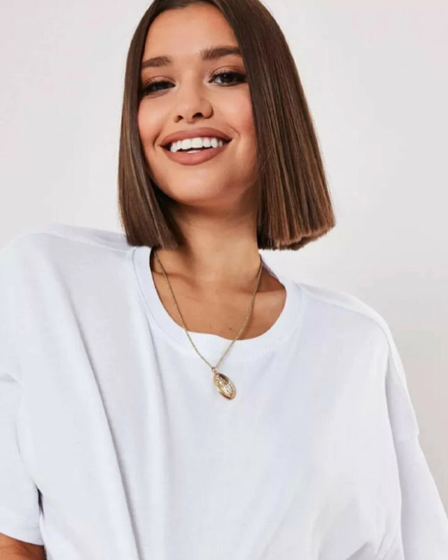 Cotton Loose Fit Short Sleeve Crop Top for Women - Various Colors