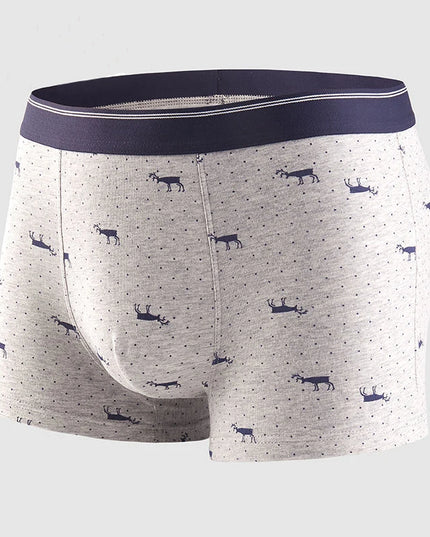 4 Pack Men's Cotton Boxer Shorts - Soft and Stylish Underwear - Various Design Combinations