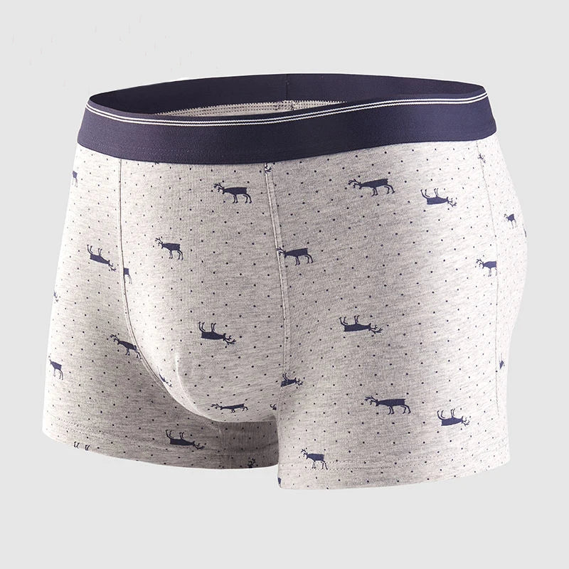 4 Pack Men's Cotton Boxer Shorts - Soft and Stylish Underwear - Various Design Combinations